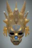 Placeholder: Aztec male African Egyptian alien, cracks in the voodoo head, wicked, eyes, crown, Elephant, 8k, finely detailed, photo realistic, tiger turquoise skull head gold dragon space alien snow skeleton gold hornytoad silver crown silver eyes