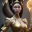 Placeholder: Chun-li, long black hair, elemental face, Unreal Engine 5, highly detailed, highest quality, digital painting, complex 3d render, unreal engine render, insane detail, intricate photograph quality, magnificent, majestic, highly intricate, Realistic photography, grand hall, wicked throne, holding scepter, crown of barbwire, dark color palette, metallic, highly detailed, highest quality, digital painting