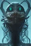 Placeholder: evil crabs alien, brutal face, tron, head, burn eyes, 8k, finely detailed, dark light, photo realistic, hr giger, cyberpunk