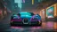 Placeholder: Bugatti Veyron Mansory Cyberpunk 2077 neon Style, Super Detailed, desktop wallpaper, 4K rear view, center