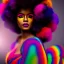 Placeholder: full body shot, masterpiece, best quality, family of three, dark skinned, sparkling eyes, fluorescent skin, colorful makeup, afro, highly detailed body, afrofuturism, scifi, sun light, 4K, RAW, depth of field, high contrast, realistic details, 24mm