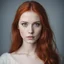Placeholder: 32k photo, portrait young redhead woman. ( blue eyes) perfect masterpiece, ((black sclera)), rule of thirds,