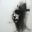 Placeholder: A hauntingly beautiful abstract portrait of a human face emerging from soft charcoal strokes. The figure is partially obscured with blurred, smudged textures, creating an ethereal and ghostly effect. The face conveys subtle sadness and mystery, with deep shadows and faint highlights giving it a timeless ...