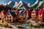 Placeholder: Hand sewn and embroidered extremely cute Austrian mountain village, threads, sewing needles on a table on lace blanket in a luxury bedroom, centre, bold colours elegant fantasy 8k beautiful dynamic lighting award winning imperial colors hyperrealistic ultra detailed 4K 3D high definition crisp quality colourful hdr in sunshine