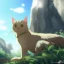 Placeholder: tabby cat animal, anime, ultra-detailed, white background, HD design by makoto shinkai, Granblue Fantasy