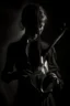 Placeholder: A dark shadow with a violin, controlling the souls of people