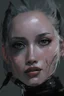 Placeholder: Portrait of a female with a horn in Yoji Shinkawa style.