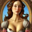 Placeholder: portrait of a beautiful brunette busty woman Sandro Botticelli style
