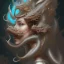 Placeholder: sango fantasy, fantasy magic, intricate, sharp focus, illustration, highly detailed, digital painting, concept art, matte, artgerm and paul lewin and kehinde wiley, masterpiece silver dragon head copper African nice breast Afo woman turquoise waves