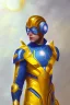 Placeholder: Cosmic super hero, future wepon , yellow costume,4k image, full body man