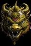 Placeholder: Real dragon face design with gold details