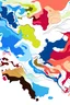 Placeholder: 2D abstract artwork showing political geography