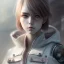 Placeholder: realistic female anime character, water color painting, in style of "Left alive", trending on artstation, sharp focus, studio photo, nice eyes