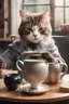 Placeholder: Cat brewing tea