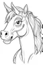 Placeholder: coloring page for kids, horse , cartoon style, thick outline, low details, no shading, no color