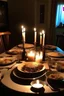 Placeholder: Dinner time with candles on the moon