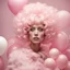 Placeholder: a woman in a pink wig surrounded by balloons, inspired by Frieke Janssens, trending on cg society, pink fluffy fur, light pink lipstick, high fashion themed, big hair, anton fadeev 8 k, with soft pink colors, fluffy, shot with Sony Alpha a9 Il and Sony FE 200-600mm f/5.6-6.3 G OSS lens, natural light, hyper realistic photograph, ultra detailed -ar 3:2 -q 2 -s 750