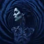 Placeholder: the skull is distorted by the twists and turns of a woman with dark hair, in the style of neon impressionism, spiral vortex patterns, dark blue and light black, photoillustration, made of feathers, expressive light and shadow, expressionist emotiveness --s 750 --v 5. 2 --style raw, cinematic photo, shot with Sony Alpha a9 Il and Sony FE 200-600mm f/5.6-6.3 G OSS lens, natural light, hyper realistic photograph, ultra detailed -ar 3:2 -q 2 -s 750