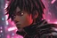 Placeholder: Miles morales in 8k nier automata drawing style, Carnage them, cinematic mood, neon effect, close picture, rain, highly detailed, high details, detailed portrait, masterpiece,ultra detailed, ultra quality