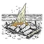 Placeholder: A beach bonfire with marshmallows roasting, cozy, festive, warm firelight, T-shirt design graphic, vector, contour, white background