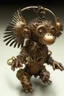 Placeholder: small cute steampunk mechanical monkey, made of metal with mechanical wings