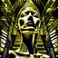 Placeholder: Double exposure of a black and yellow photo of the face of the pharaonic goddess Nefertiti and stairs inside a pyramid, black and yellow photo, a staircase, by John Alexander, stairs, a winding staircase inside a pyramid, inspired by Jerry Schatzberg, stairs to heaven, fine art photography, by Rodolfo Escalara, illustration, by Albert Cotin, beautiful, stairs, inspired by Rudolf Hausner, staircase 1