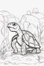 Placeholder: blank colouring book, white blank background, simple picture for toddlers, turtle pet, disney and pixar style