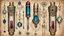 Placeholder: a ((detailed_blueprint_schematic_of_antique_((jeweled))_victorian_lipstick_tubes_with_gemstones_drawn_on_jeweled_weathered_parchment_bold_lines_loose_lines)), victorian schematic background, overhead view, deep rich colors, (shiny glass jewels), ultra quality, ultra-detailed, 16k resolution, trending on Artstation, gorgeous and elegant, unique