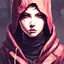 Placeholder: female rouge assassin, wearing cyberpunk intricate streetwear, hooded, beautiful, detailed portrait, cell shaded, 4 k, concept art, by wlop, ilya kuvshinov, artgerm, krenz cushart, greg rutkowski, pixiv. cinematic dramatic atmosphere, sharp focus, volumetric lighting, cinematic lighting, studio quality