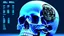 Placeholder: the blue print of a human android skull high detail meticulous auto cad precise hundreds 64k, dystopian, vray,