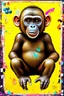 Placeholder: Brass Monkey that funky monkey; Lowbrow Mixed Media collage