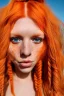 Placeholder: Woman, body 190kg, orange hair, two braids, bangs, rossi eyes, big eyes, freckles, long eyelashes, Frozen, 8k resolution