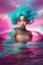 Placeholder: A stunning Anime girl suspended in a kaleidoscope of colors, captured in a photorealistic, cinematic photograph, as if plucked from a dream sequence. Her vibrant turquoise hair flows like a river, contrasting with the muted, earthy tones of her skin, set against a gradient of iridescent pinks and purples, evoking a sense of ethereal mysticism. Soft, cinematic film grain textures the image, infusing it with a sense of nostalgic warmth, as if lit by the flickering lights of a vintage cinema.