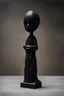 Placeholder: an ominous small statuette made of black stone, incomprehensible shape, surreal