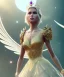 Placeholder: A crystalised queen, atmospheric, realistic, unreal engine, cinematic lighting, octane render, transparent long dress, blonde, full body, wings