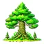 Placeholder: woods pine tree RPG MMO hotkey ability icon painterly