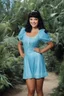 Placeholder: full color, full body portrait, smiling 18-year-old Mary Ann from Gilligan's Island with (((Black Hair))), (((blue eyes))), 32k, UHD, Professional Photo -- Botany - Starry - Retro Pop - Dark Fantasy - Horror - Festive - Realistic - 32k, UHD, professional quality, 8 x 10 digital photograph