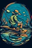 Placeholder: A ilustration I enjoy fishing;fishing is my game. It is so relaxing., t-shirt design, no black ground, vector, 4k