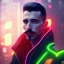 Placeholder: a beautiful commission portrait of a male mustache canary wearing a neon jacket, futuristic, detailed face, cyberpunk city, deviantart, artstation, art by greg rutkowski, ross tran, professional lighting, neon city, night, raytracing, highly realistic,4k,dramatic,hyperrealism