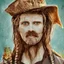 Placeholder: Portrait of Courtney Gains as a ruggedly handsome but joyful roguish pirate, charismatic, attractive male, masculine, perfect, precisely detailed, lightly freckled face, meticulously detailed multi-hued ginger carrot colored cherry fire red hair; Malachai of the corn; fantasy, intricate, elegant, highly detailed, digital painting, artstation, concept art, matte, sharp focus, illustration, art by artgerm and greg rutkowski and alphonse mucha