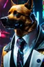 Placeholder: Dogman cyberpunk, and ultra warm tie, incredible work of art