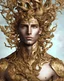 Placeholder: papercut portrait of a youthful male dryad papercut style multi-layered shiny metalics layers multi colours floral headress crisp shadows flowers Ultra render highly detailed papercut style textured raised detail molten metals glossy shiny metal 3d 8k