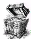 Placeholder: mimic treasure chest rpg art black and white sketch