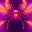 Placeholder: A beautiful portrait of a cyborg spider wite neon color scheme, high key lighting, volumetric light high details psychedelic background