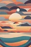 Placeholder: Abstract Geometric Sunrise And Sunset Sea Ocean Waves Wall Art Print