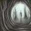 Placeholder: Slenderman, Library, tunnel, fantasy art, painting, creepy trees