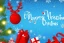 Placeholder: wishing poster of "Merry Christmas" with lights and decorations