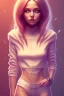 Placeholder: isometric clean art of super cute girl, soft lighting, high definition, small head, mixed media by Tim Burton