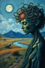 Placeholder: Soul Alignment; Surreal soul juxtaposed on a Post-Impressionistic Landscape