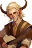 Placeholder: A 20 year old handsome male tiefling bard with blonde hair